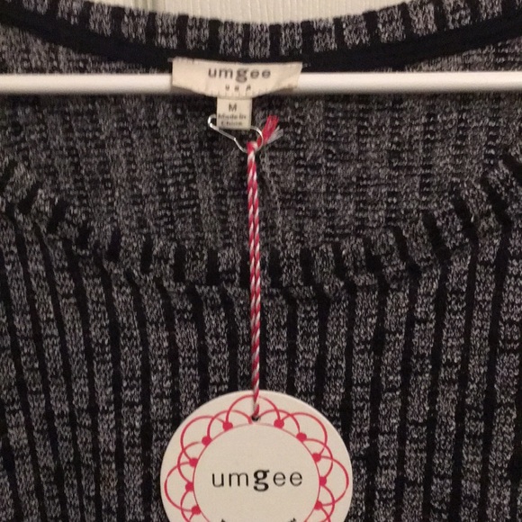 NWT Umgee M Black Grey Ivory w/ lace trim - Picture 4 of 6